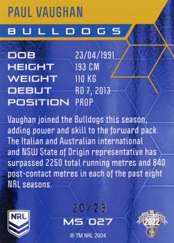 2022 NRL Elite - Mojo Sapphire #MS 027 Paul Vaughan Back